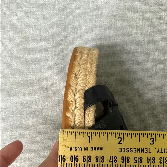 Andre Assous Sexy Black Strappy Wedge Leather Lace-up Espadrille Sandals - Picture 14 of 14